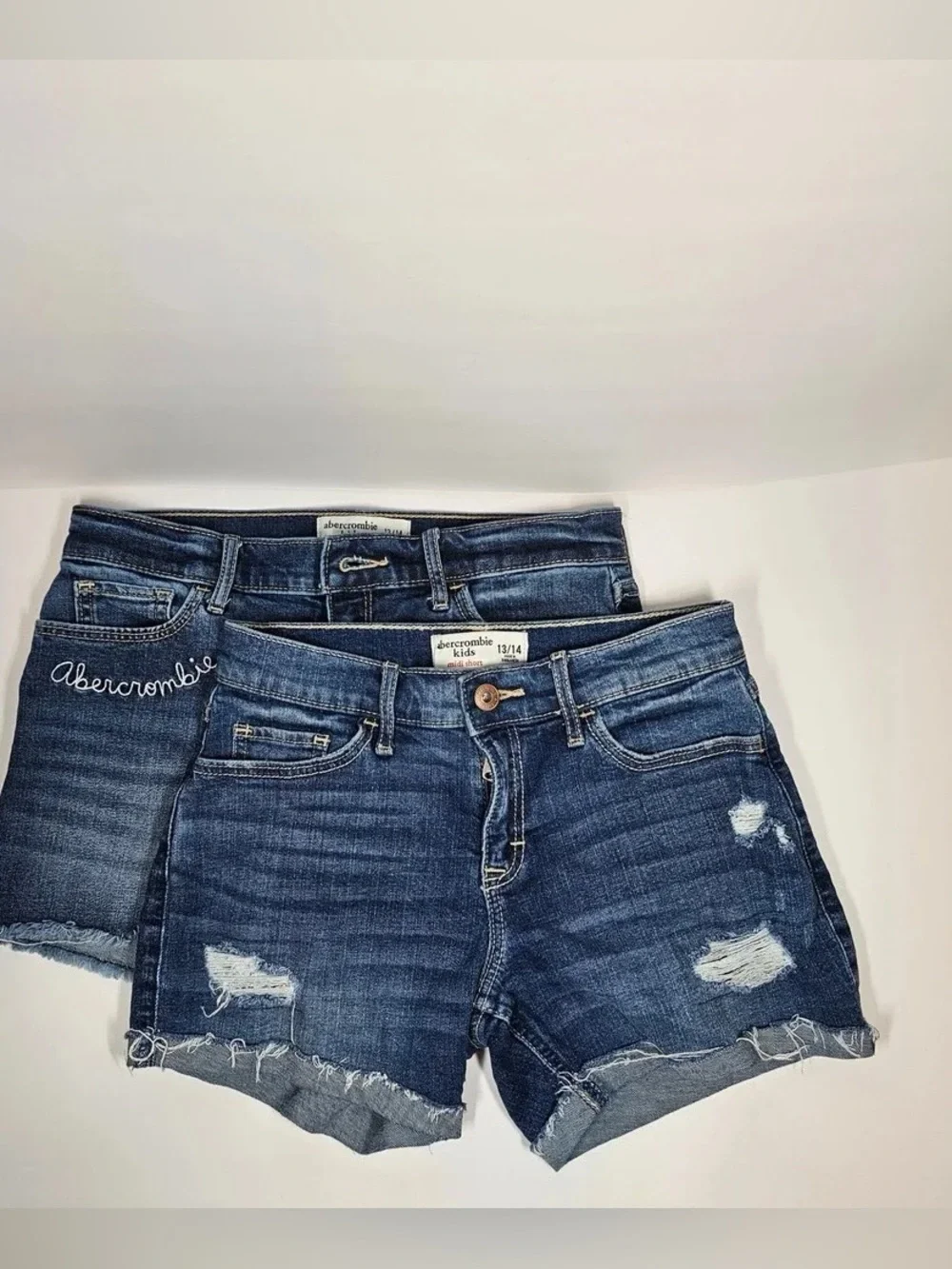 Abercrombie & Fitch Blue Distressed Denim Cutoff Shorts